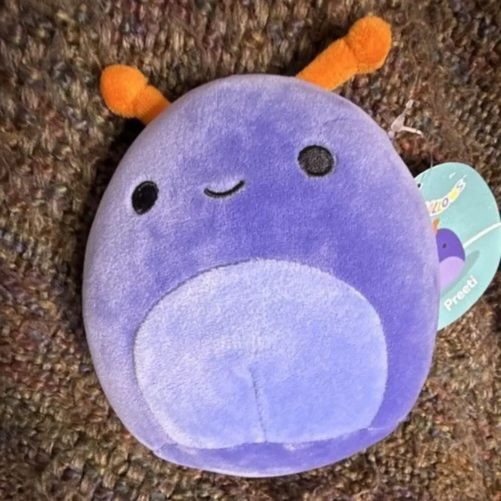 Kellytoy Squishmallows Preeti Slug Mini Plush Purple/Orange Washable S5 #2083